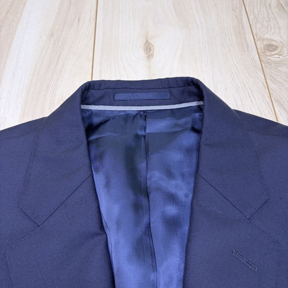 J. Crew Mens 44R Slim Fit Ludlow Loro Piana Navy Blue Wool Sport Coat Jacket - Picture 4 of 16